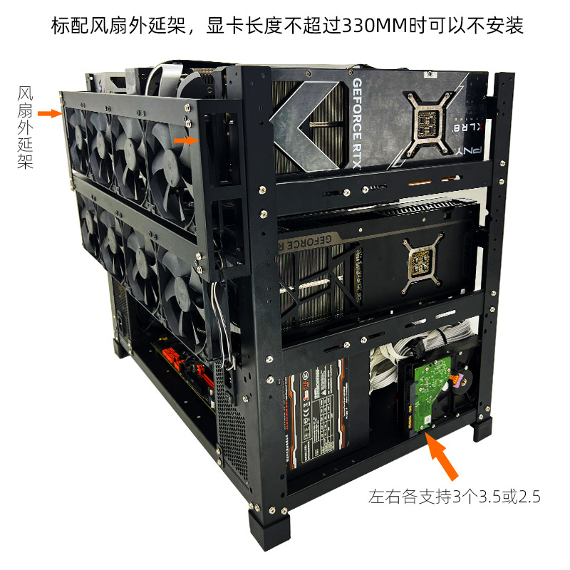 Stapelbare Open Air GPU Rack 6 - Gpu Mining Rig Frame 8 Gpu recensie en prijs